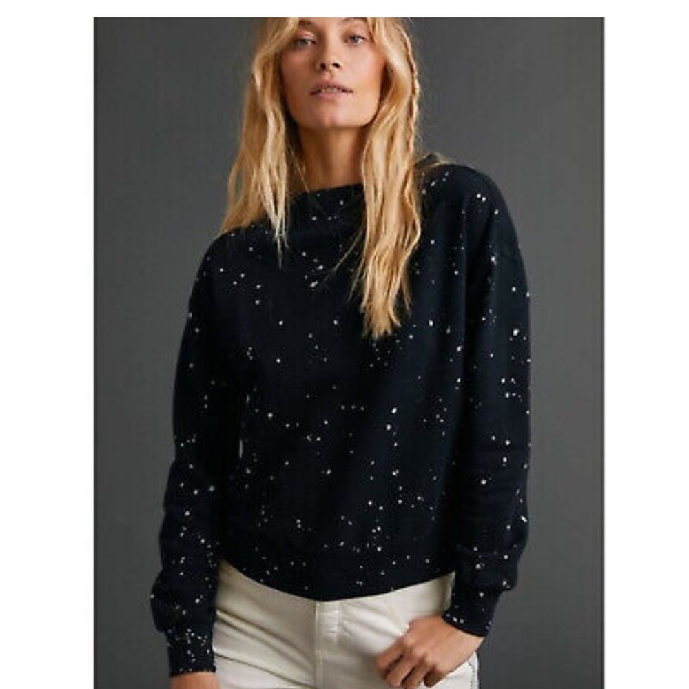 Anthropologie ELAYNA Pilcro Sz Small black sweatshirts - Picture 2 of 7